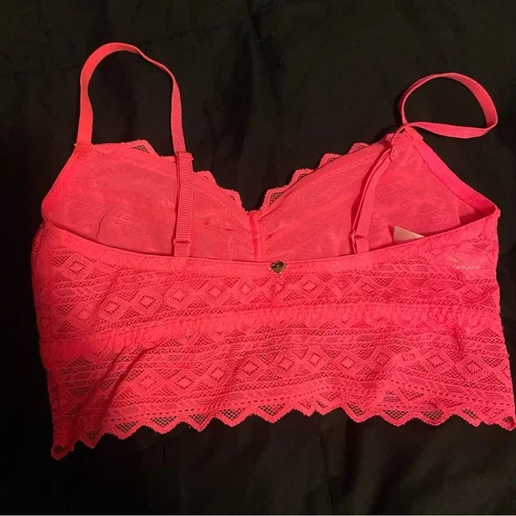 Victoria Secret VS Pink Lace Bralette - nwt - hot pink size small - Picture 4 of 6